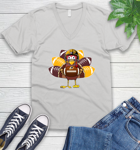 Washington Redskins Turkey Thanksgiving Day V-Neck T-Shirt