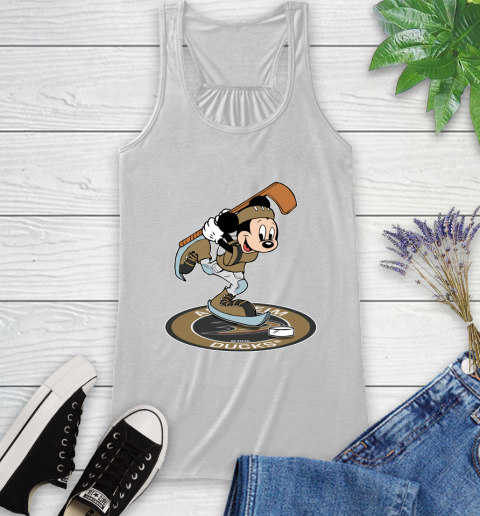 NHL Hockey Anaheim Ducks Cheerful Mickey Disney Shirt Racerback Tank - Image 3