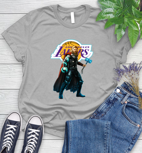 NBA Thor Avengers Endgame Basketball Los Angeles Lakers Women's T-Shirt 5