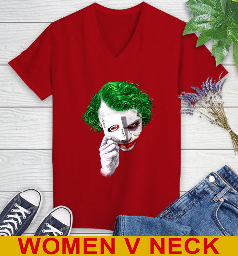 Carolina Hurricanes NHL Hockey Joker Card Shirt Women's V-Neck T-Shirt 10