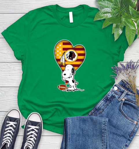 Washington Redskins NFL Football The Peanuts Movie Adorable Snoopy Women's T-Shirt 6