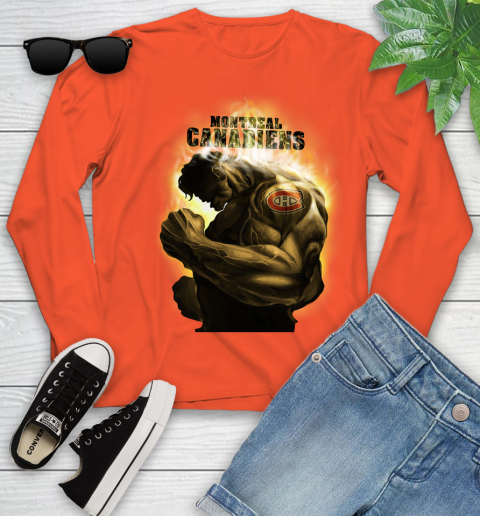 Montreal Canadiens NHL Hockey Hulk Marvel Avengers Sports Youth Long Sleeve 3