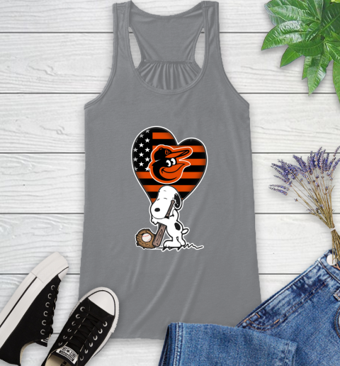 Baltimore Orioles MLB Baseball The Peanuts Movie Adorable Snoopy Racerback Tank 5