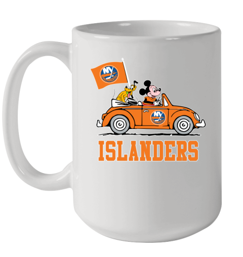 NHL Hockey New York Islanders Pluto Mickey Driving Disney Shirt Ceramic Mug 15oz