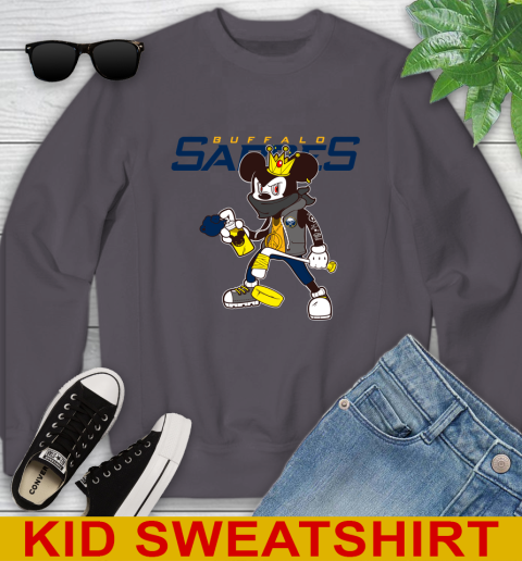 Buffalo Sabres NHL Hockey Mickey Peace Sign Sports Youth Sweatshirt 6