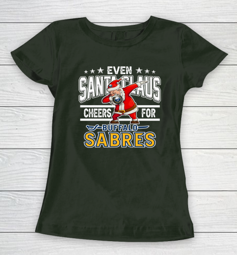 Buffalo Sabres Even Santa Claus Cheers For Christmas NHL Women's T-Shirt 4