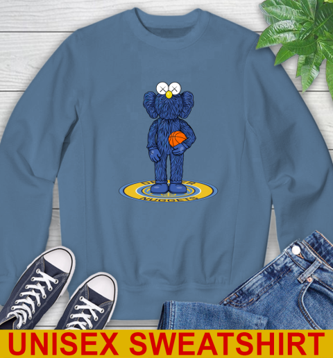 NBA Basketball Denver Nuggets Kaws Bff Blue Figure Shirt Sweatshirt - Image 9