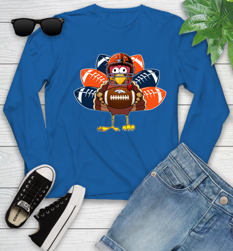 Denver Broncos Turkey Thanksgiving Day Youth Long Sleeve 9