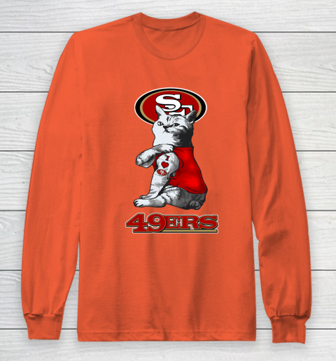 NFL Football My Cat Loves San Francisco 49ers Long Sleeve T-Shirt 3