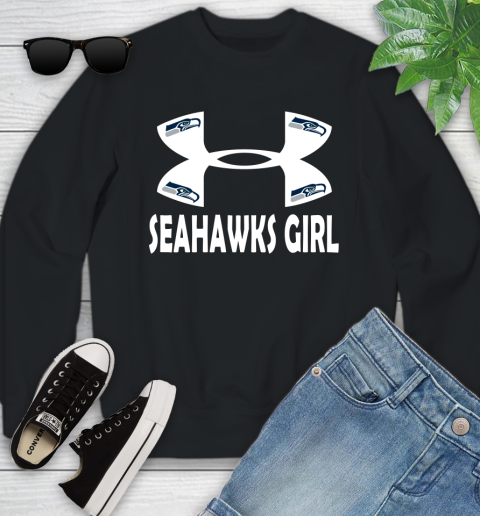 NFL Seattle Seahawks Girl Under Armour Football Sports Youth Sweatshirt