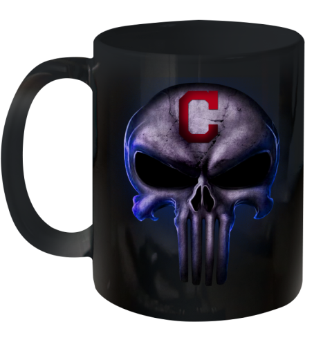 Cleveland Indians MLB Baseball Punisher Skull Sports Ceramic Mug 11oz