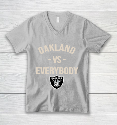 Oakland Raiders Vs Everybody V-Neck T-Shirt 3