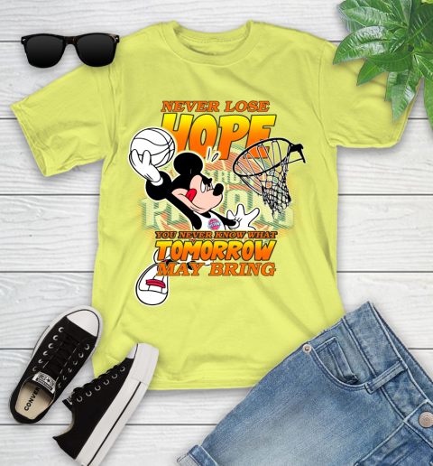 Detroit Pistons NBA Basketball Mickey Disney Never Lose Hope Youth T-Shirt 10