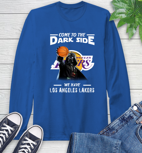 NBA Come To The Dark Side We Have Los Angeles Lakers Star Wars Darth Vader Basketball Long Sleeve T-Shirt 10