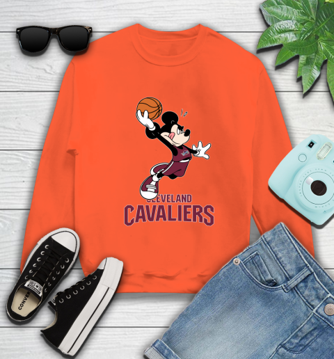 NBA Basketball Cleveland Cavaliers Cheerful Mickey Mouse Shirt Sweatshirt 4