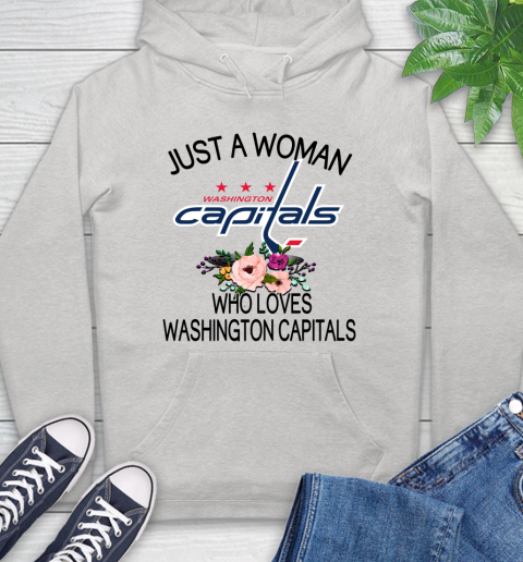 NHL Just A Woman Who Loves Washington Capitals Hockey Sports Hoodie