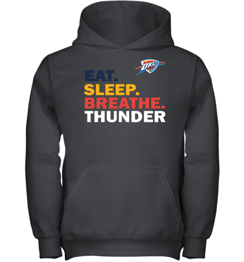 Oklahoma City Thunder Eat Sleep Breathe Thunder 2022 Youth Hoodie