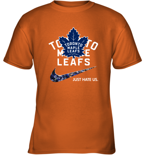 NHL  Toronto mapple leafs x Nike Just Hate Us tv1z nhltoronto mapple leafs x nike just hate us youth t shirt 26 front safety orange