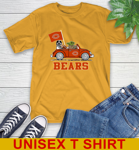 NFL Football Chicago Bears Darth Vader Baby Yoda Driving Star Wars Shirt T-Shirt 3