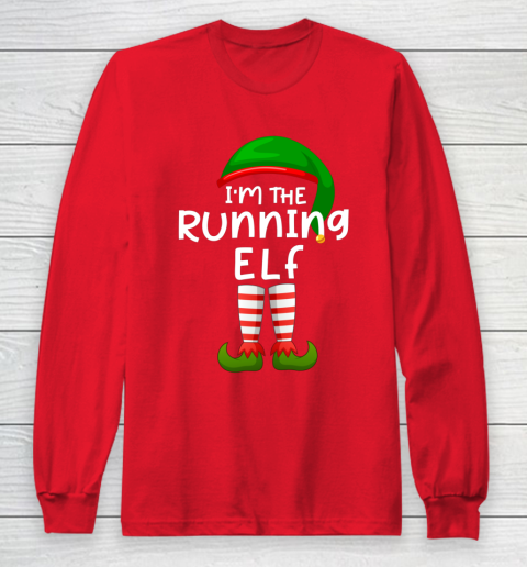 I m The Running Elf Funny Elf Family Matching Christmas Long Sleeve T-Shirt 7