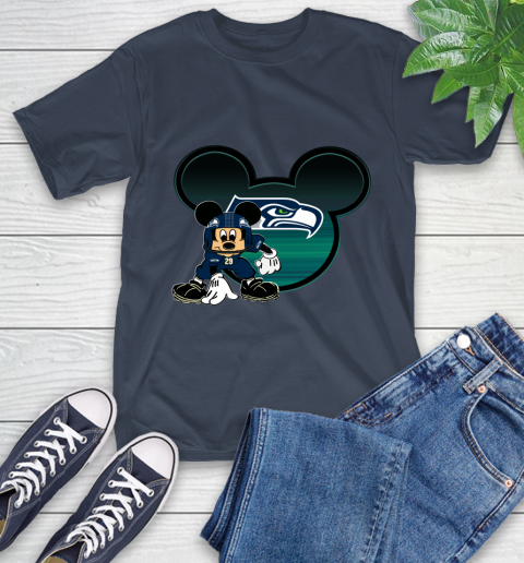 NFL Seattle Seahawks Mickey Mouse Disney Football T Shirt T-Shirt 4