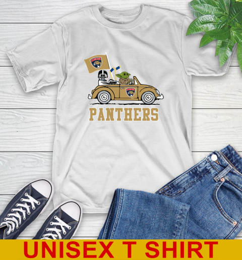 NHL Hockey Florida Panthers Darth Vader Baby Yoda Driving Star Wars Shirt T-Shirt