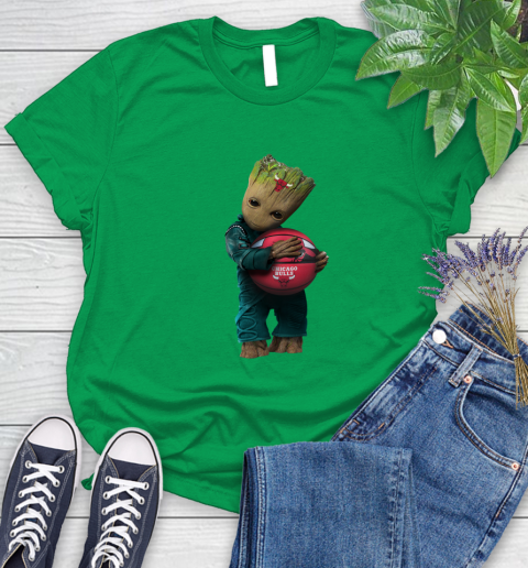 NBA Groot Guardians Of The Galaxy Basketball Sports Chicago Bulls Women's T-Shirt - Image 7