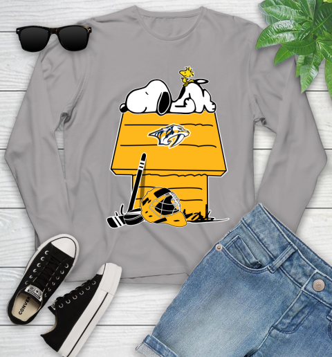 Nashville Predators NHL Hockey Snoopy Woodstock The Peanuts Movie Youth Long Sleeve 5