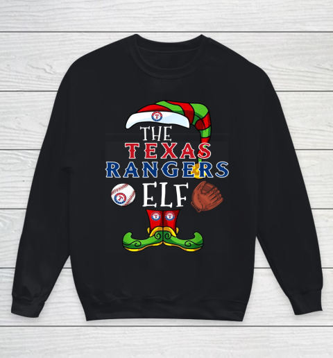 Texas Rangers Christmas ELF Funny MLB Youth Sweatshirt