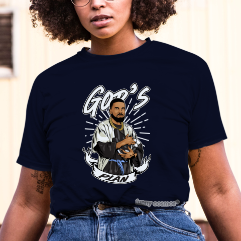 Air Jordan 5 Black Metallic Matching Sneaker Tshirt Frake God's Plan Black and White Jordan Tshirt