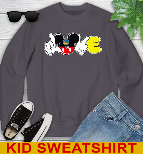 Golden State Warriors NBA Basketball Love Mickey Disney Sports Youth Sweatshirt 6