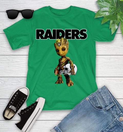 Oakland Raiders NFL Football Groot Marvel Guardians Of The Galaxy Youth T-Shirt 6
