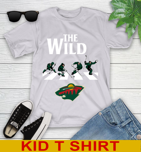 NHL Hockey Minnesota Wild The Beatles Rock Band Shirt Youth T-Shirt 4