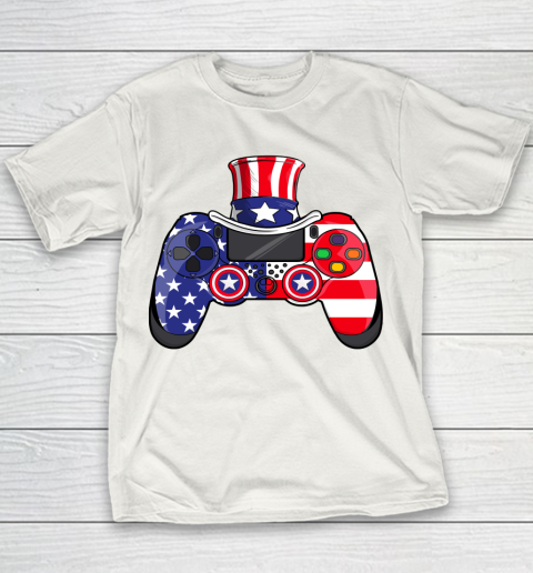 American Flag Video Game 4th Of July Boys Kids Teens Gamer Youth T-Shirt