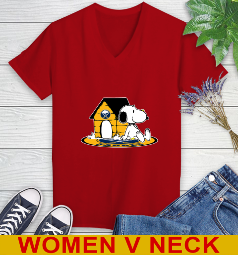 NHL Hockey Buffalo Sabres Snoopy The Peanuts Movie Shirt Women's V-Neck T-Shirt 12