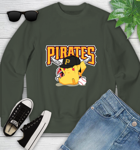 MLB Pikachu Baseball Sports Pittsburgh Pirates Youth Sweatshirt 10