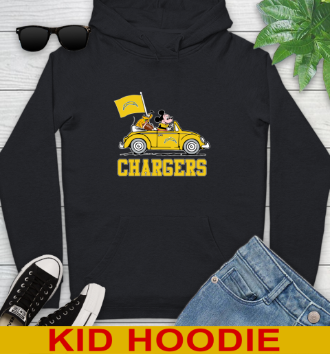 NFL Football Los Angeles Chargers Pluto Mickey Driving Disney Shirt Youth Hoodie 3 NFL Football Los Angeles Chargers Pluto Mickey Driving Disney Shirt Youth Hoodie - Image 3