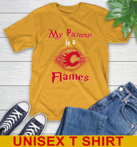 NHL Hockey Harry Potter My Patronus Is A Calgary Flames T-Shirt 2