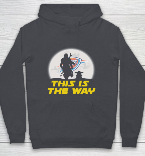 Oklahoma City Thunder NBA Basketball Star Wars Yoda And Mandalorian This Is The Way Youth Hoodie 5
