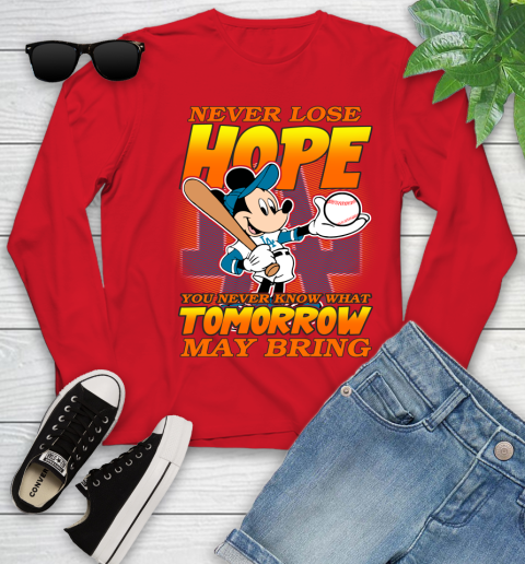 Los Angeles Dodgers MLB Baseball Mickey Disney Never Lose Hope Youth Long Sleeve 11