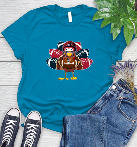 Houston Texans Turkey Thanksgiving Day Women's T-Shirt 7