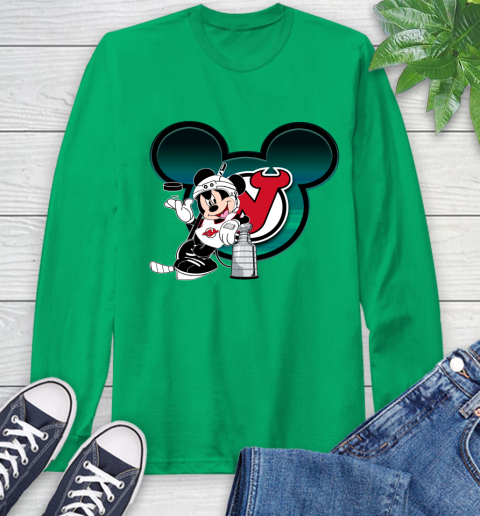 NHL New Jersey Devils Stanley Cup Mickey Mouse Disney Hockey T Shirt Long Sleeve T-Shirt - Image 8