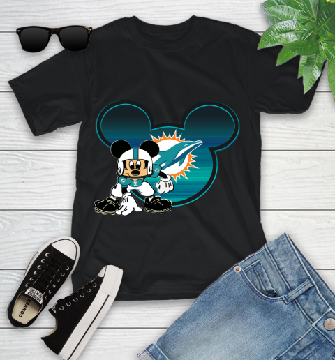 NFL Miami Dolphins Mickey Mouse Disney Football T Shirt Youth T-Shirt 14