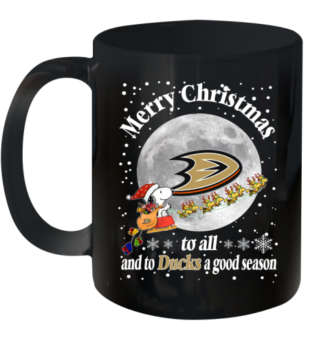 Anaheim Ducks Merry Christmas To All And To Ducks A Good Season NHL Hockey Sports Ceramic Mug 11oz