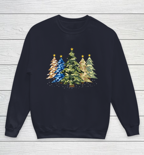 Camo Print Christmas Trees with Camouflage Print Xmas Youth Sweatshirt 2