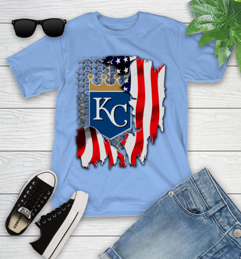 Kansas City Royals MLB Baseball American Flag Youth T-Shirt 15