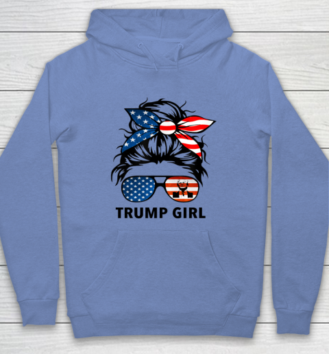 Trump Girl American Flag Glass Youth Hoodie 7