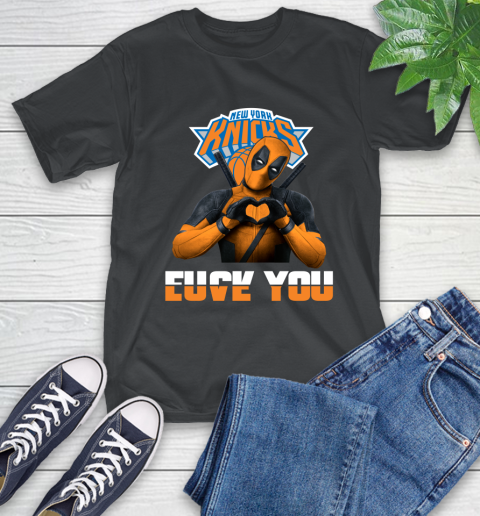 NBA New York Knicks Deadpool Love You Fuck You Basketball Sports T-Shirt