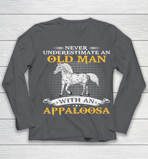 Father gift shirt Mens Never Underestimate An Old Man With An Appaloosa Horse Funny T Shirt Youth Long Sleeve 6