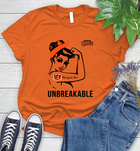 NFL Cincinnati Bengals Girl Unbreakable Football Sports Women's T-Shirt 2